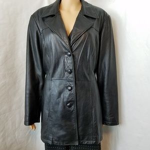 Jacqueline Ferrar Heavy Black Leather Jacket